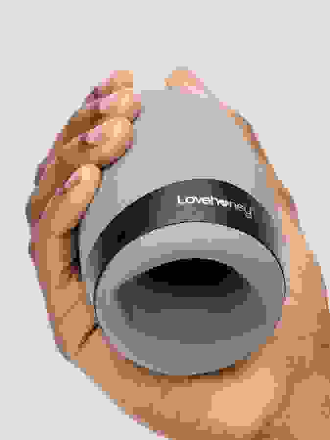 Lovehoney Hot Shot Rechargeable Warming Silicone Male Masturbator, Grey, hi-res